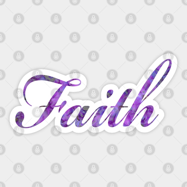 Have Faith in Purple Color Word Art Script Typography Sticker by Star58